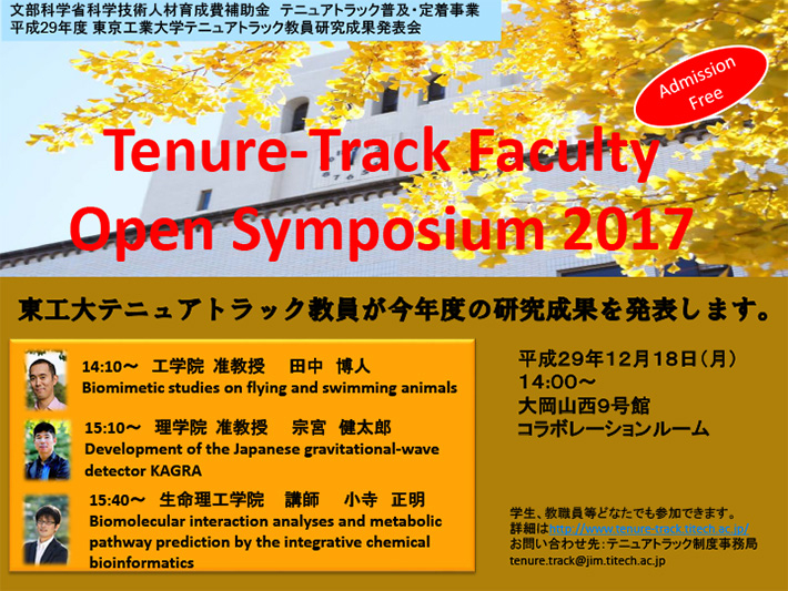 Tenure-Track FacultyOpen Symposium 2017 ポスター