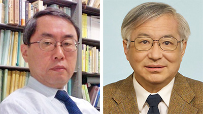 （左）岡眞教授、（右）柴田利明教授