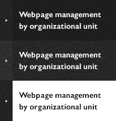 Webpage management by organizational unit