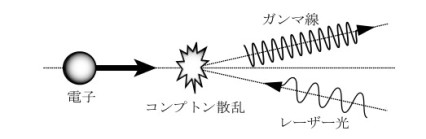 図2 レーザーコンプトン散乱ガンマ線の生成方法。
