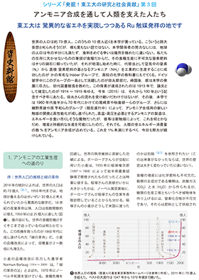 アンモニア合成を通して人類を支えた人たち