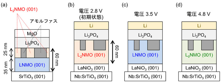 図2. LiNi0.5Mn1.5O4全固体電池における界面形成過程と充放電動作の概略図