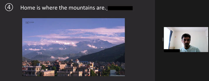 母国ネパールの写真について説明する発表者