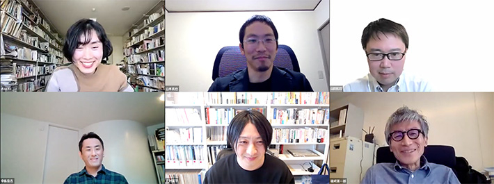 分科会4（左上から）伊藤教授、山本准教授、山田准教授（左下から）中島教授、北村准教授、磯﨑教授