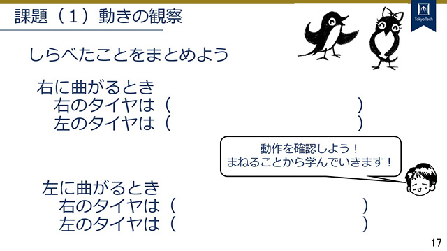 ミニカーの制作前にサンプルカーについて出された課題