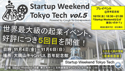 Startup Weekend Tokyo Tech vol.5 【11/4 - 6開催、プレイベント10/19】