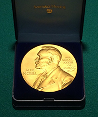 ノーベルメダルの公式レプリカ（®© The Nobel Foundation）