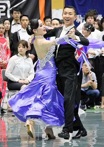 クイックステップの部 7位入賞 生方道明（工学部 電気電子工学科 4年）・斎藤那維（跡見学園女子大学）組（写真提供：百川美彩）