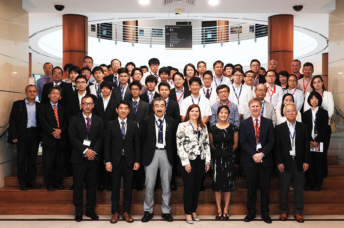 Front row: VP Ohtake (second from left), EVP Ando (third from left), Professor White (second from right), and VP Mizumoto (far right)