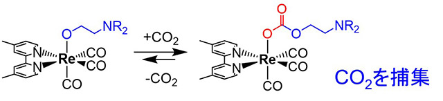 図1. レニウム錯体によるCO2の捕集反応