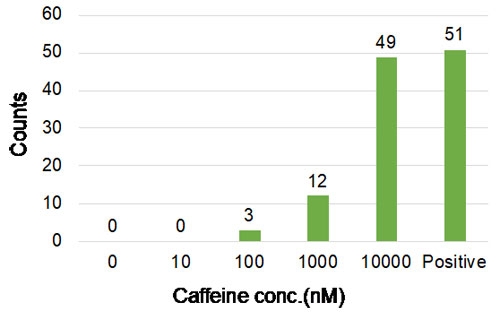 カフェインセンサーによる検出結果