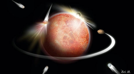 小天体衝突による火星から衛星への物質輸送、従来見積もりの10倍以上