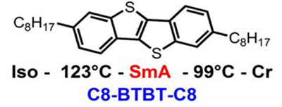 図4. 液晶性有機半導体 C8-BTBT-C8（C8-BTBT）の化学構造