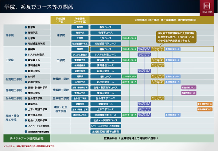 学院・系・コースの関係