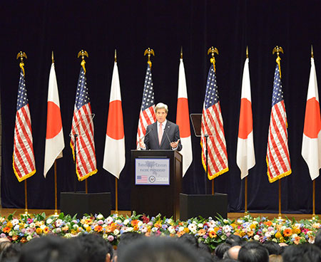 ケリー米国務長官、東京工業大学で講演