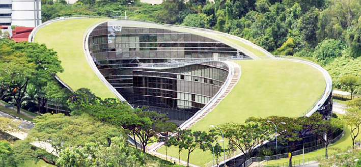 NTUの象徴である芸術学部デザイン・メディア（ADM）棟