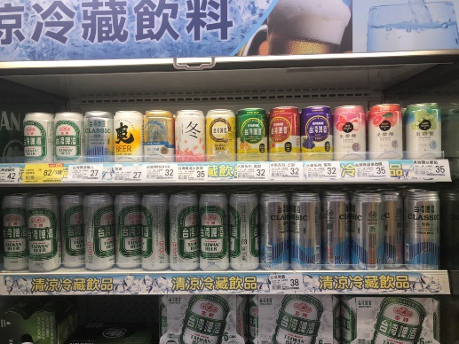 スーパーに並べられているビール
